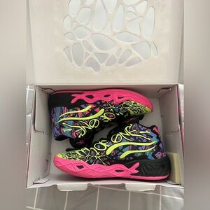Puma Black and Luminous Pink Sneakers